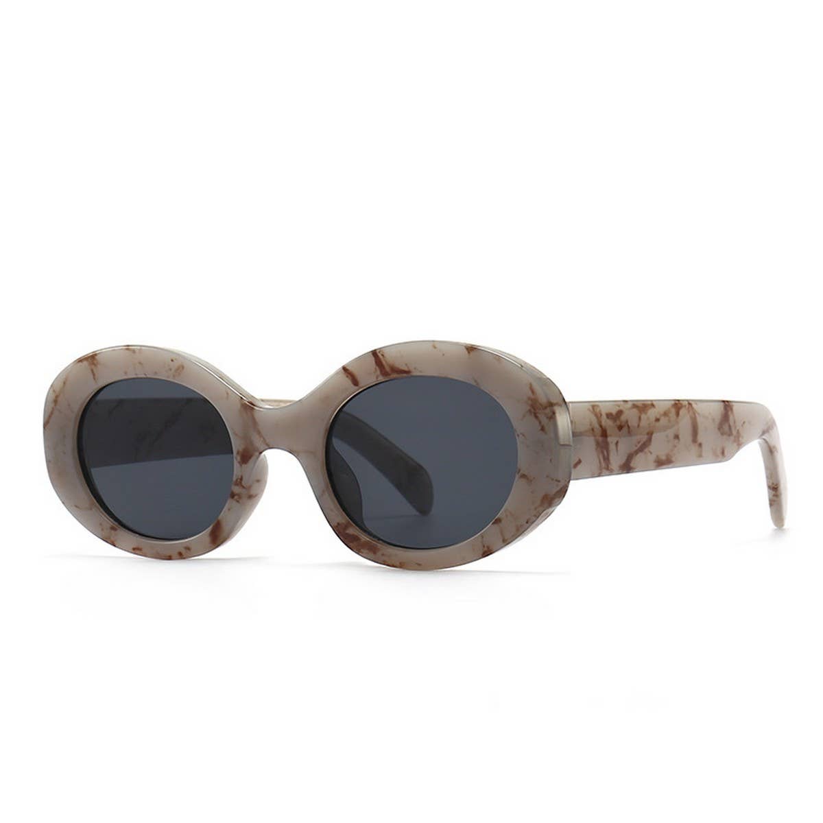 MARBLE OVAL TRENDY STREET STYLE SUNGLASSES
