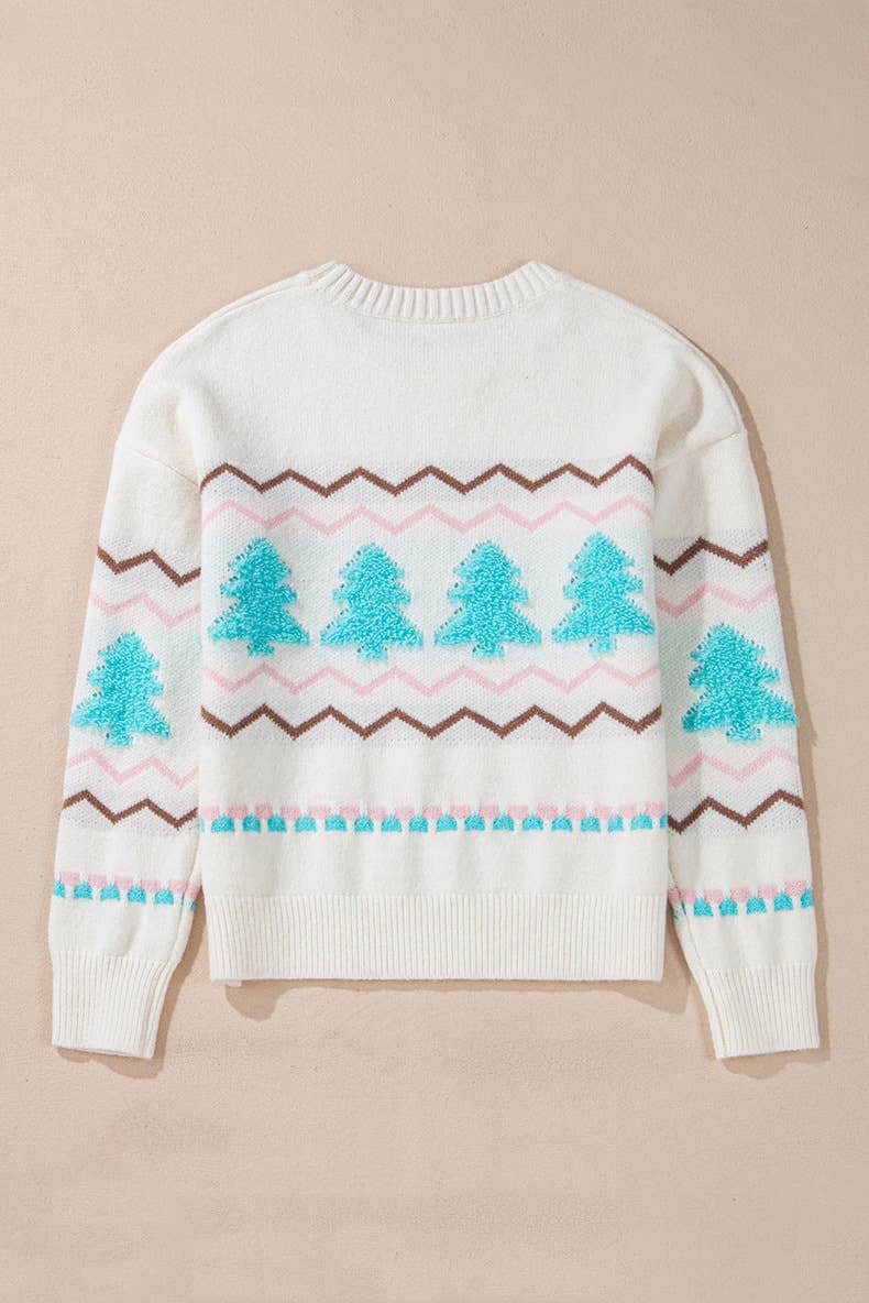 TURTLENECK SWEATER CHRISTMAS TREE THREAD EDGING