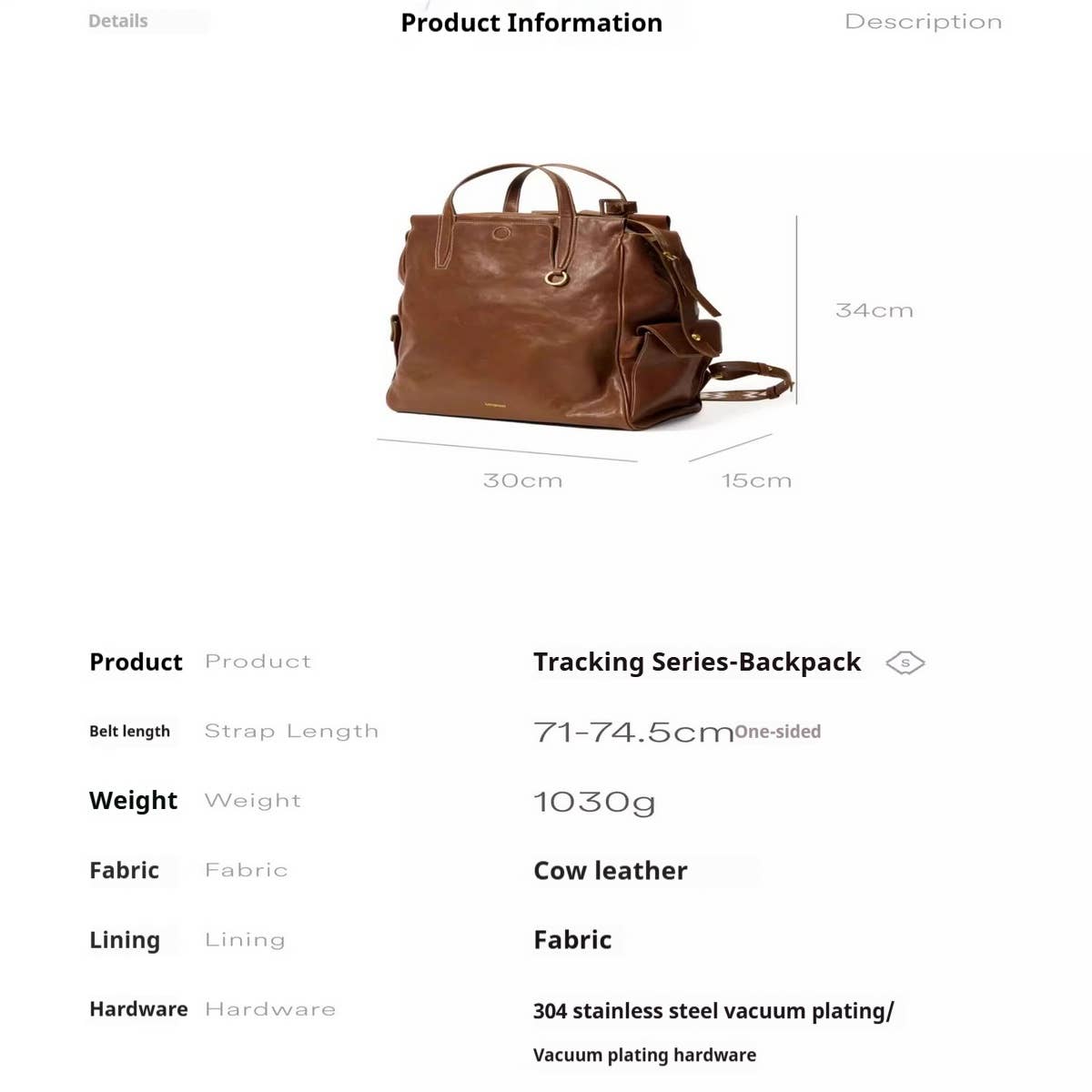 Vegetable Tanned Backpack ? Unisex Retro Style_CWAB5331