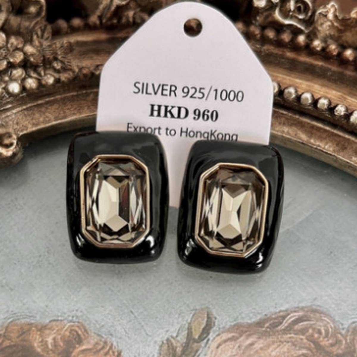 RETRO NOBLE ZIRCON GEOMETRIC LONG STUD EARRINGS_CWAJE1325