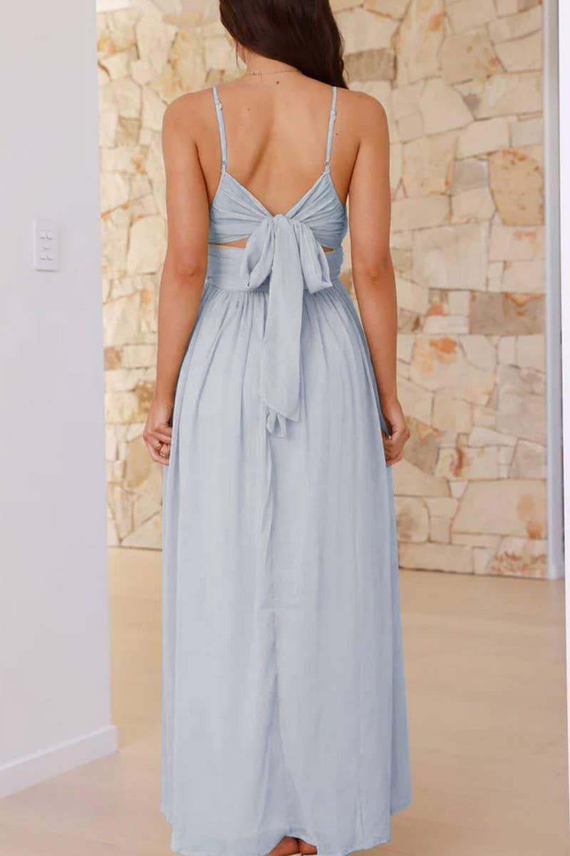 CWDMD5667_BACK TIE WAIST SLIM CHIFFON SLIP MAXI DRESS