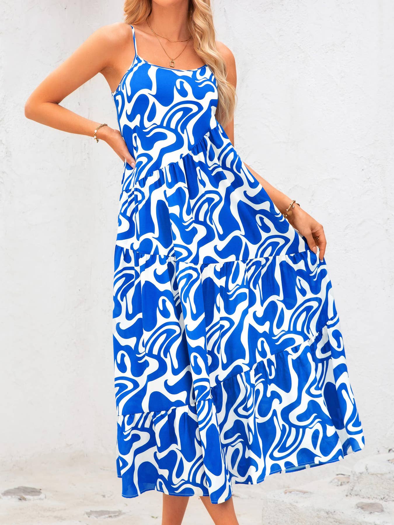 PIN-DOWN BOHO CHIC BEACH LONG DRESS