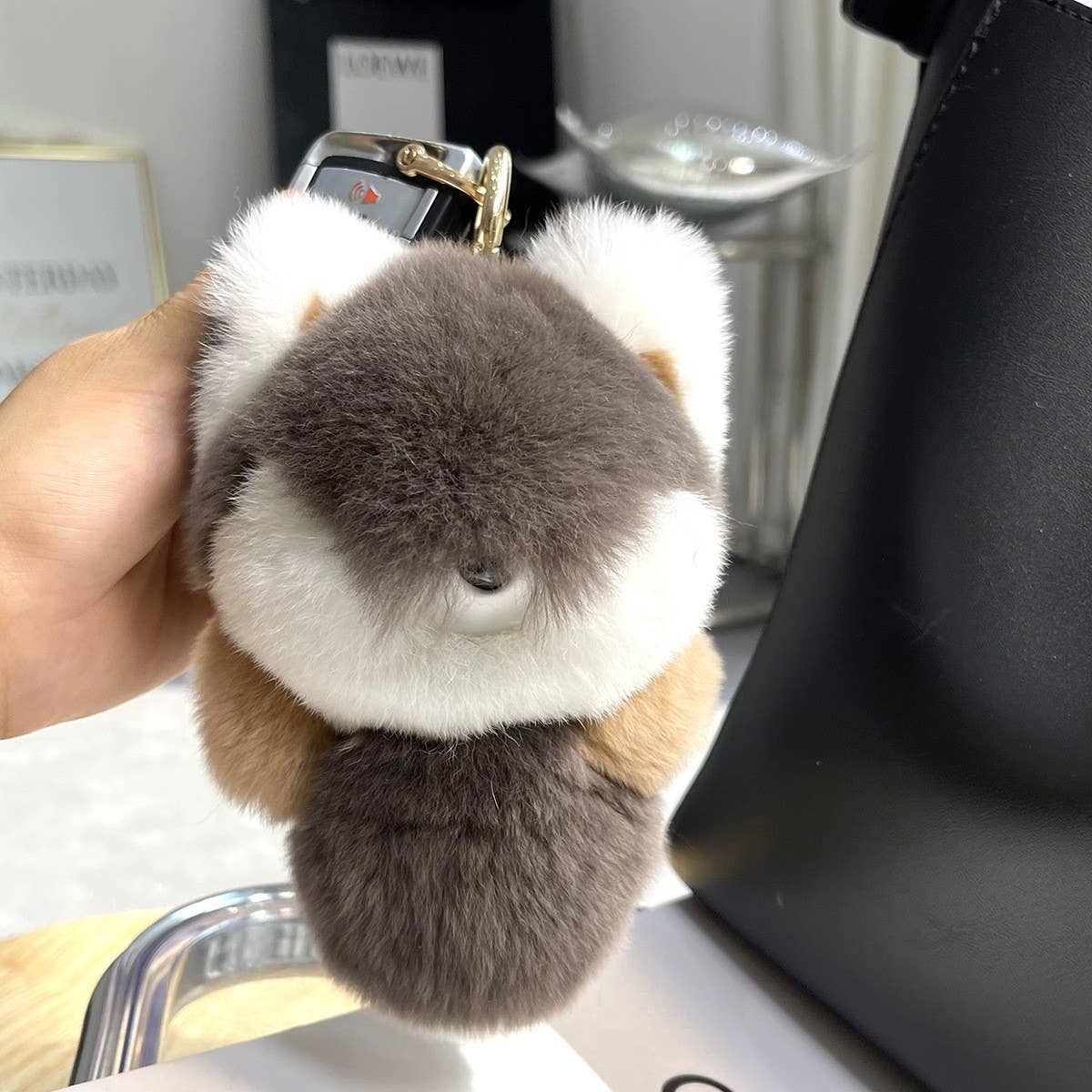 LITTLE FOX CAR KEYCHAIN PENDANT CUTE PLUSH DOLL