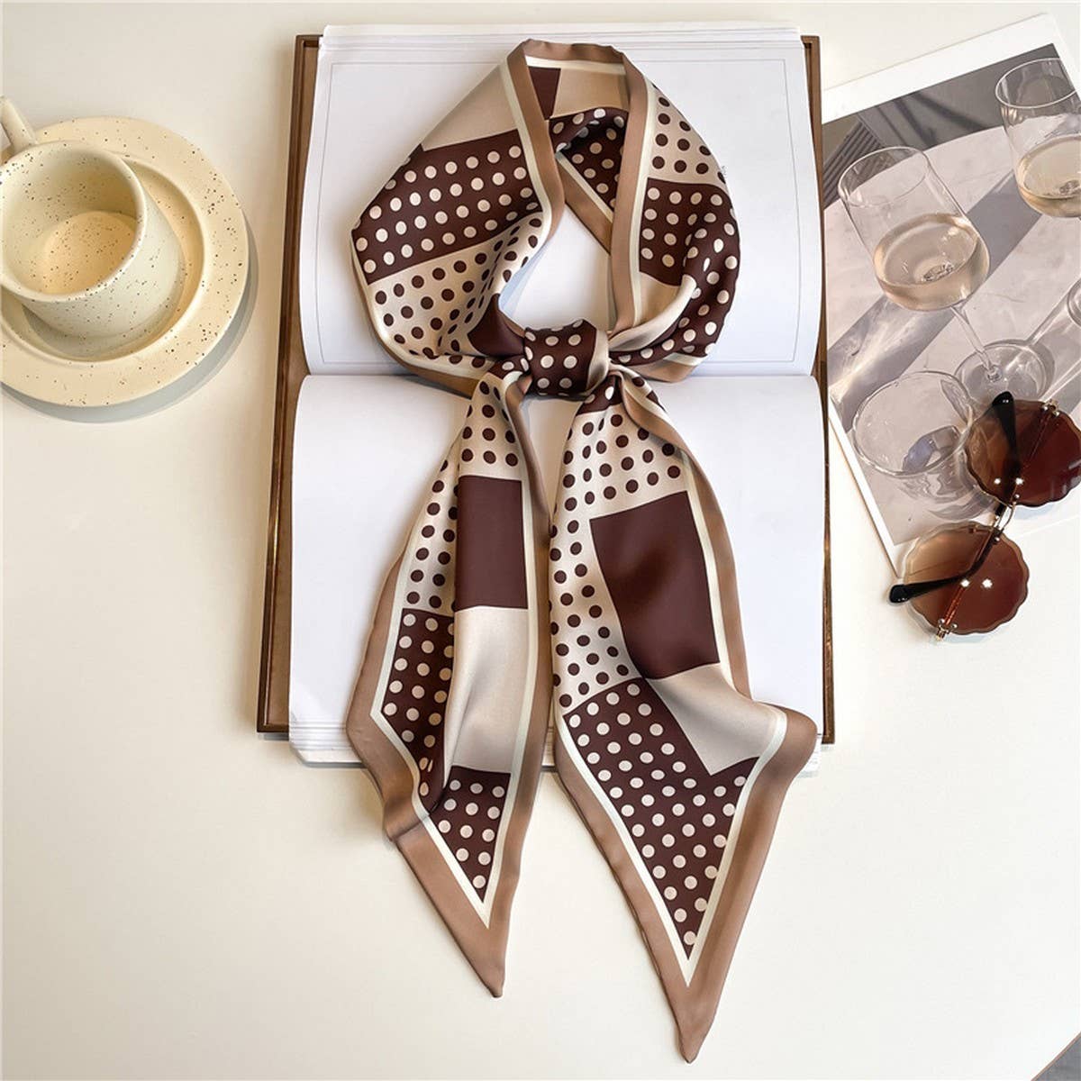 POLKA DOT THIN FASHIONABLE ALL-MATCH HEAD SCARF_CWASC1517