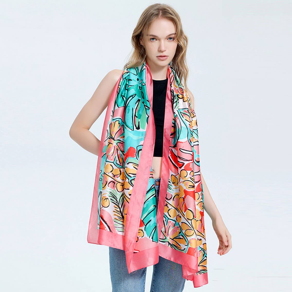 Banana Leaf Scarf - Summer Beach Wrap Shawl_CWASC0671