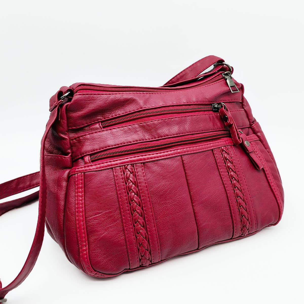 TEXTURE SOFT LEATHER MESSENGER BAG_CUAB0032