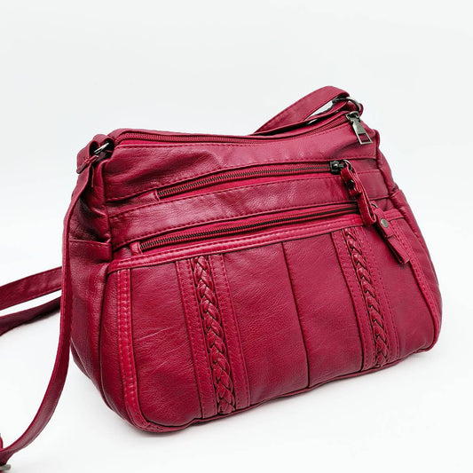 TEXTURE SOFT LEATHER MESSENGER BAG_CUAB0032