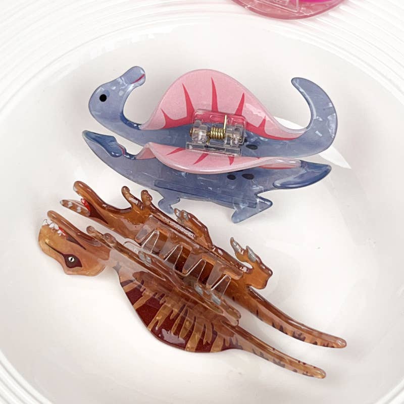 Dinosaur acrylic gripper Lizard hair clip