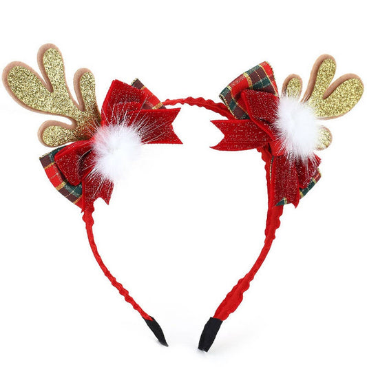 Christmas Reindeer Antler Headband ? Cute Fabric