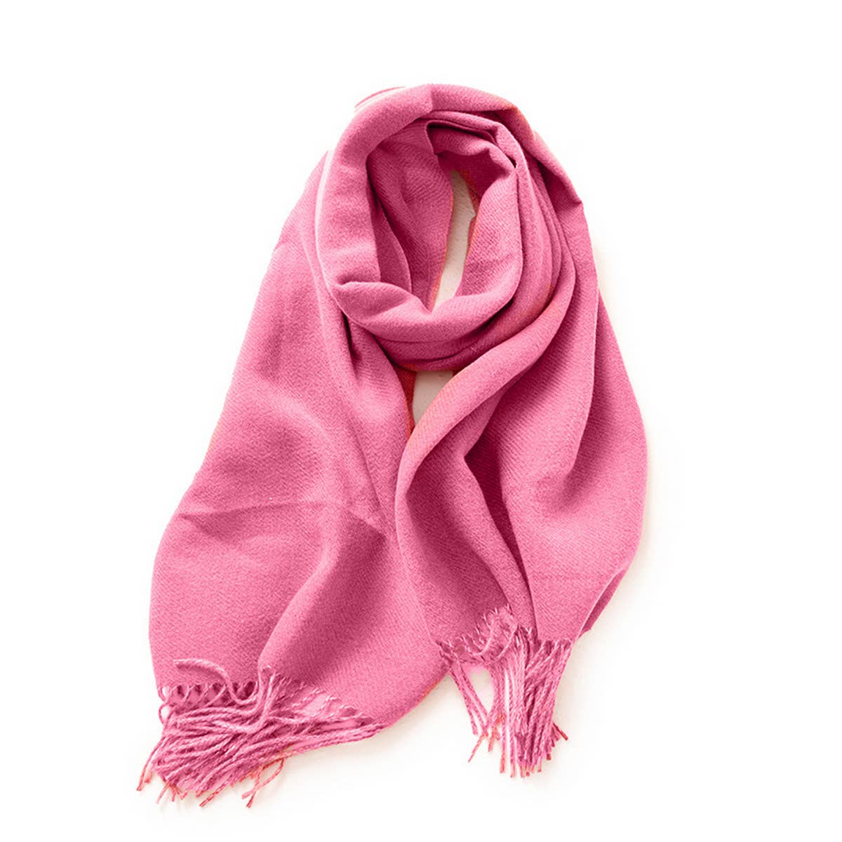 Fashion Scarf - Soft Faux Cashmere with Tassels_CWASC0174
