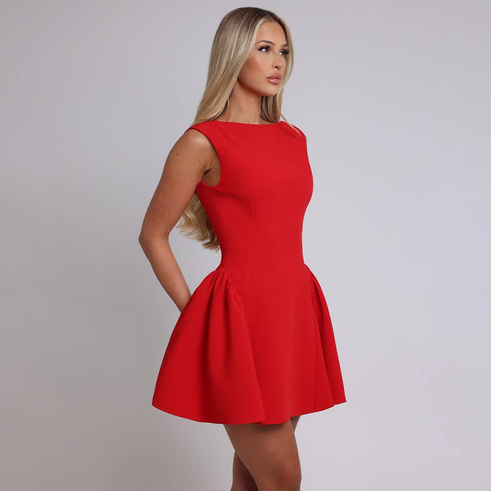 Off Shoulder Ruched Backless Mini Bodycon Dress