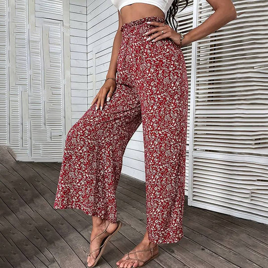 PRINTED HIGH WAISTED CROPPED WIDE LEG PANTS_CWBLP0488