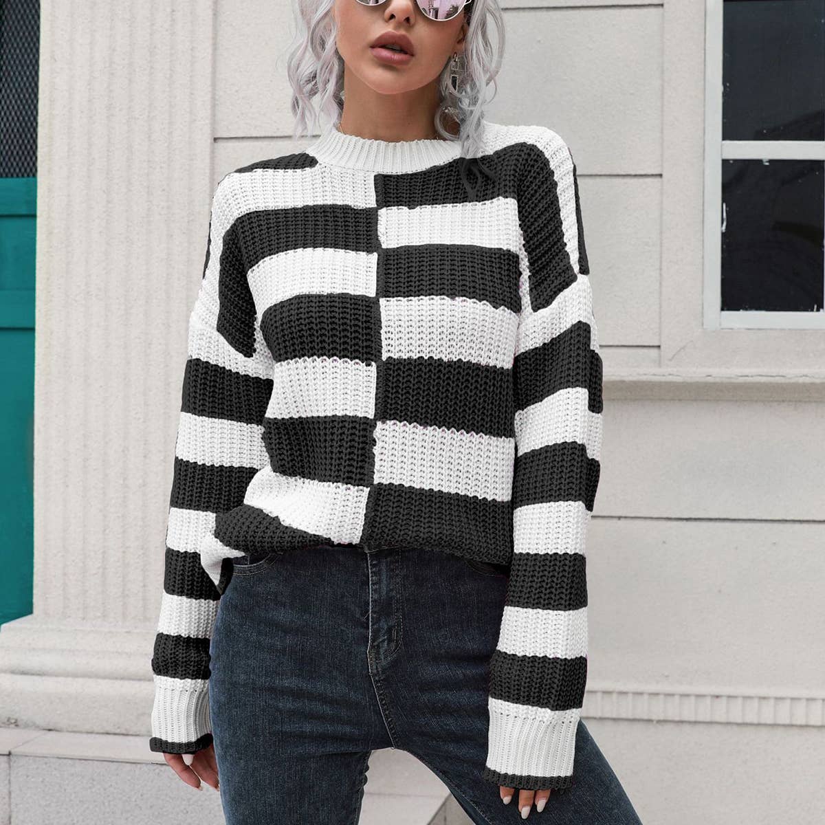 STRIPED SWEATER FALL AND WINTER LONG SLEEVES