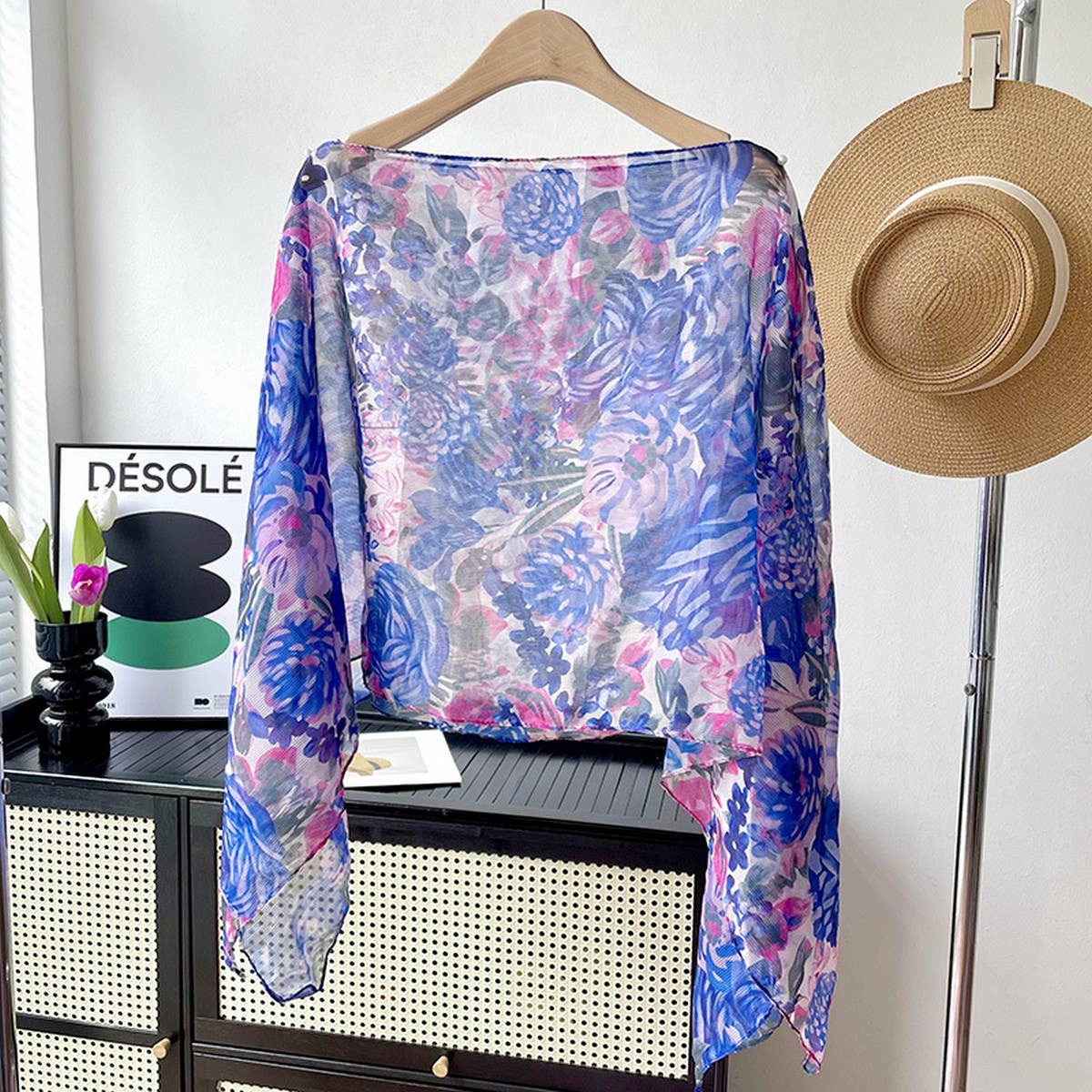 SUN PROTECTION ROUND NECK LOOSE SLIMMING SHAWL