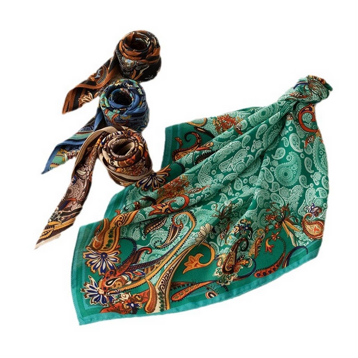 VINTAGE CASHEW FLOWER SMALL SQUARE SCARF