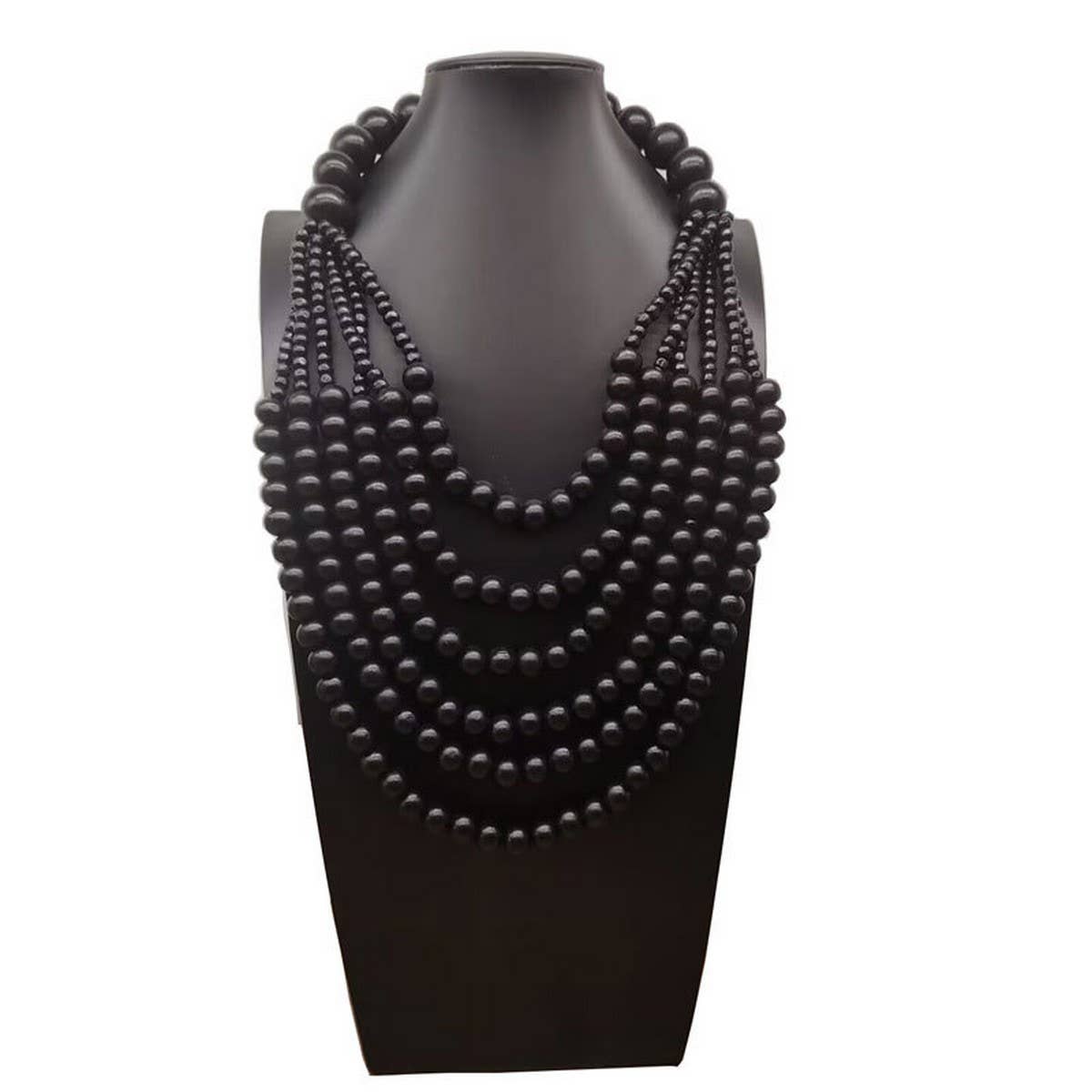 MULTI-LAYER WOODEN BEAD TASSEL SWEATER CHAIN