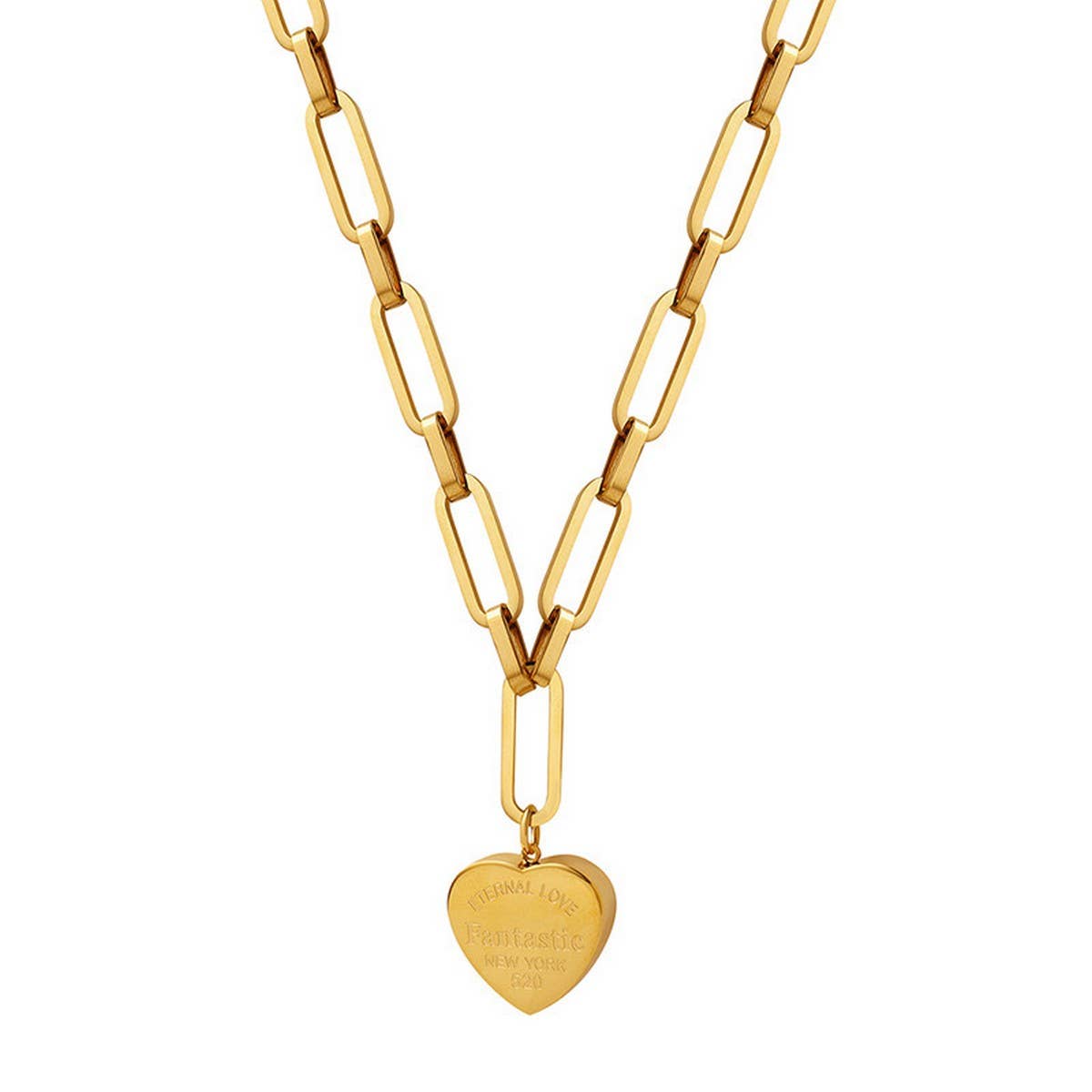 VALENTINE'S DAY HEART-SHAPED GOLD-PLATED NECKLACE