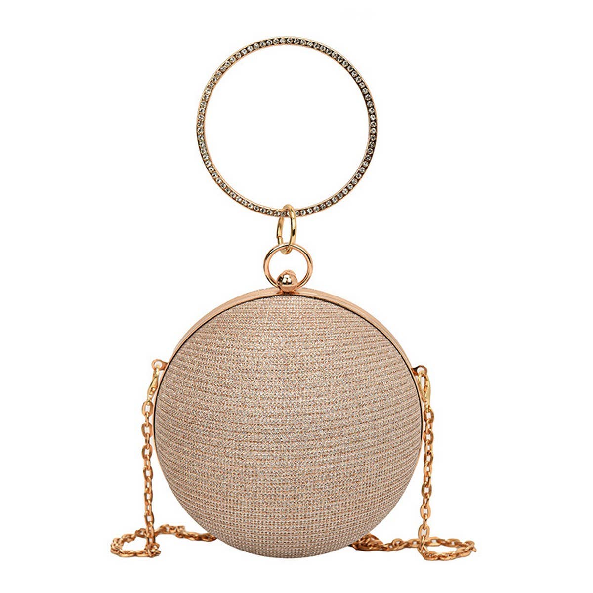 DIAMOND-STUDDED SPHERICAL  EVENING BAG CLUTCH _CWAB3247