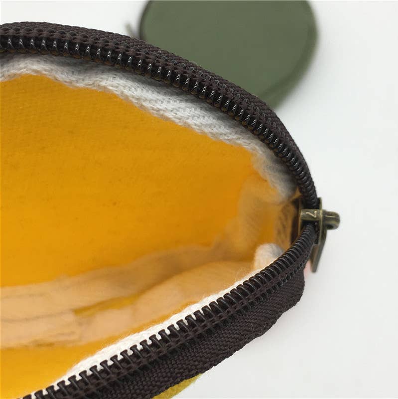 Round cartoon canvas coin purse and money bag