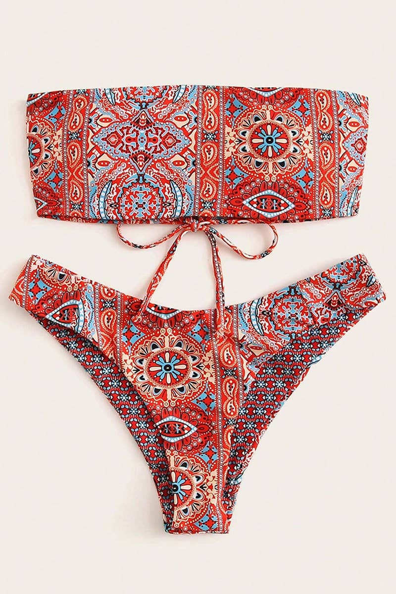 CWMW0836_PRINTED SUMMER SEXY TWO-PIECE SWIMSUIT