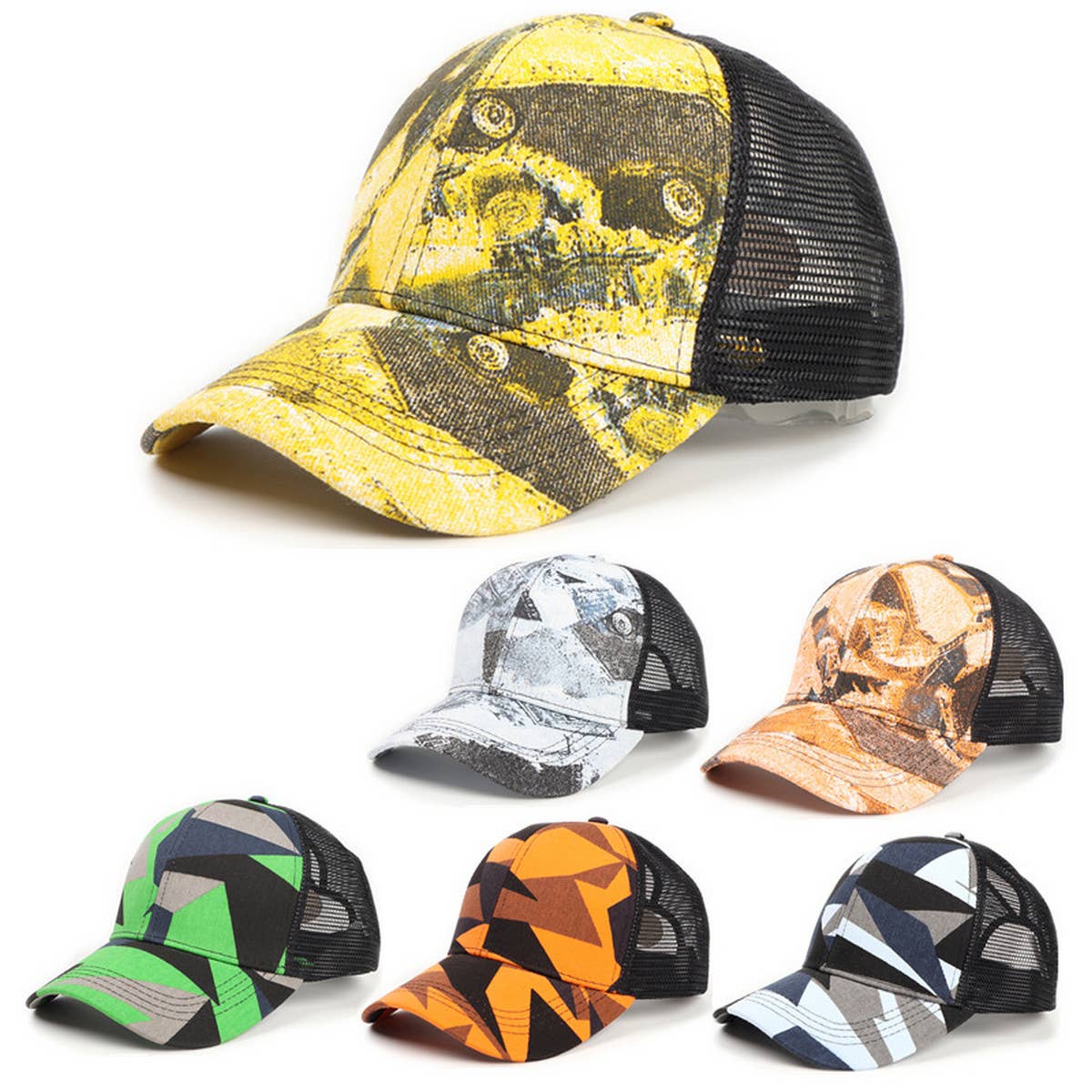 OUTDOOR CAMOUFLAGE GRAFFITI TIE-DYE BASEBALL CAP_CWAH1147