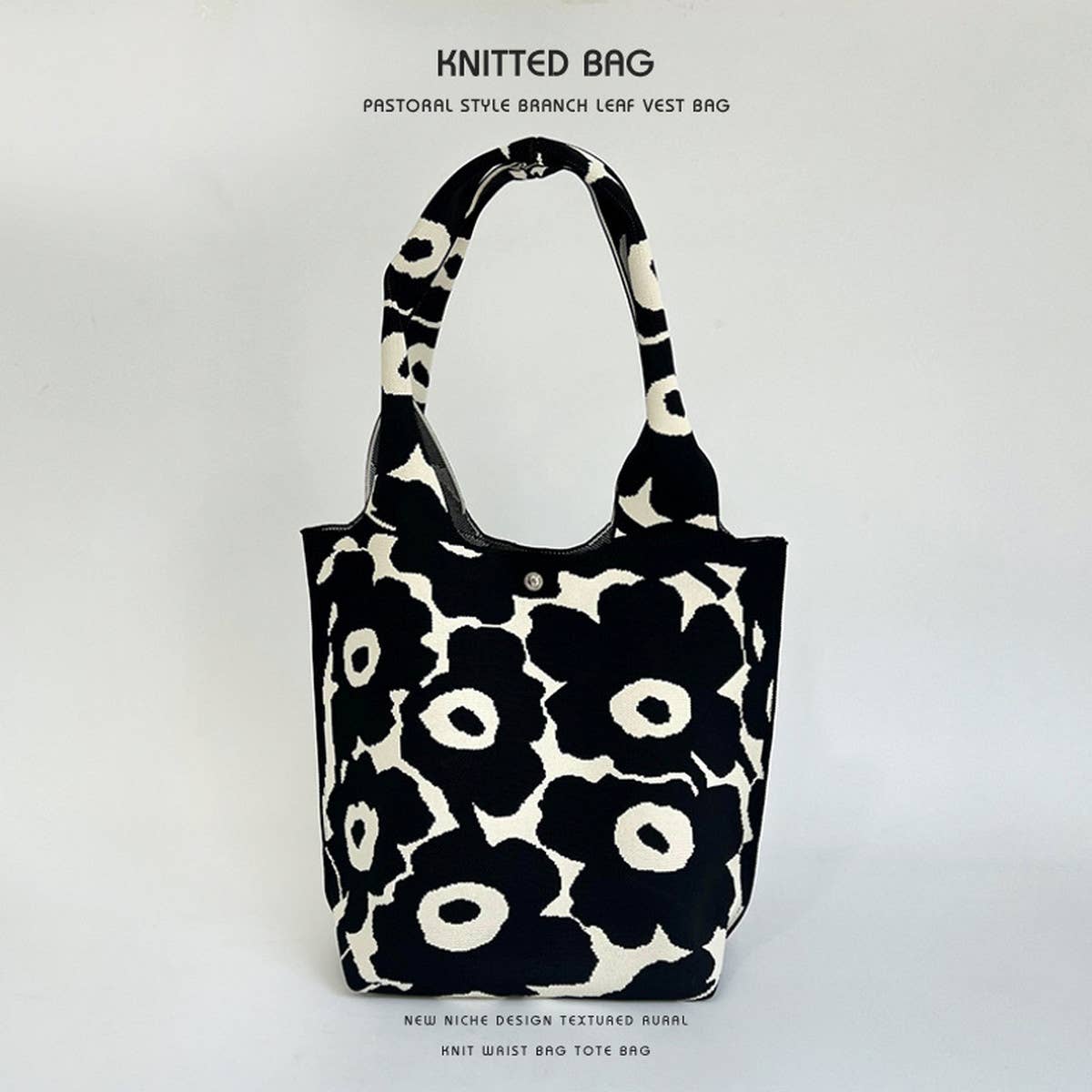 NEW NICHE DESIGN PATTERN KNITTED SHOULDER HANDBAG_CWAB2377