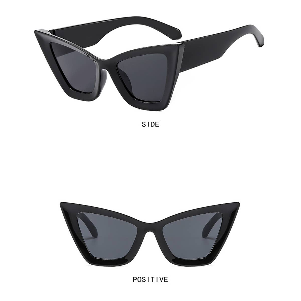 UV PROTECTION LARGE FRAME CAT EYE SUNGLASSES