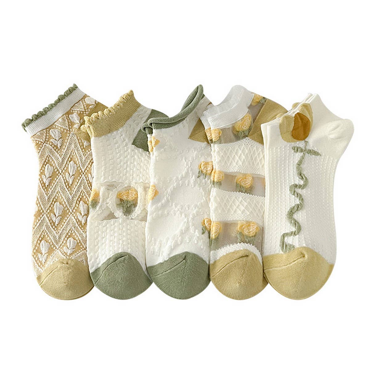 THIN HEM BOAT SOCKS PURE COTTON CRYSTAL SOCKS