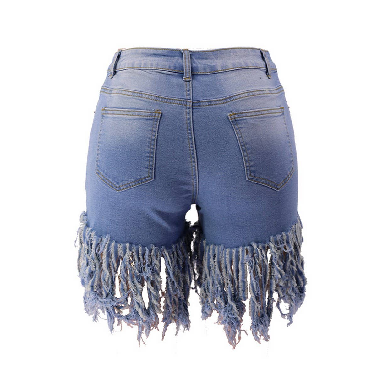 WOMENS DENIM SHORTS WITH TASSELS_CWJS0076