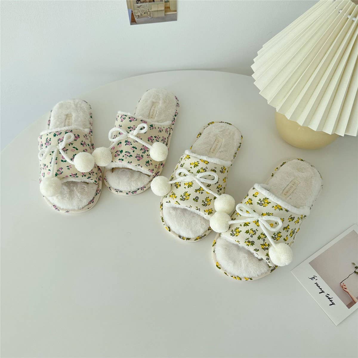 WINTER PLUSH OPEN TOE HOUSE SLIPPERS HOUSE SHOES