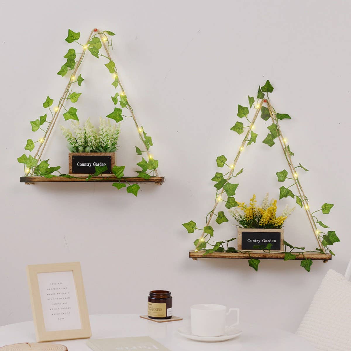 Ins Aesthetic Ivy LED Wall-Mounted Plant Rack_CWAJE05363