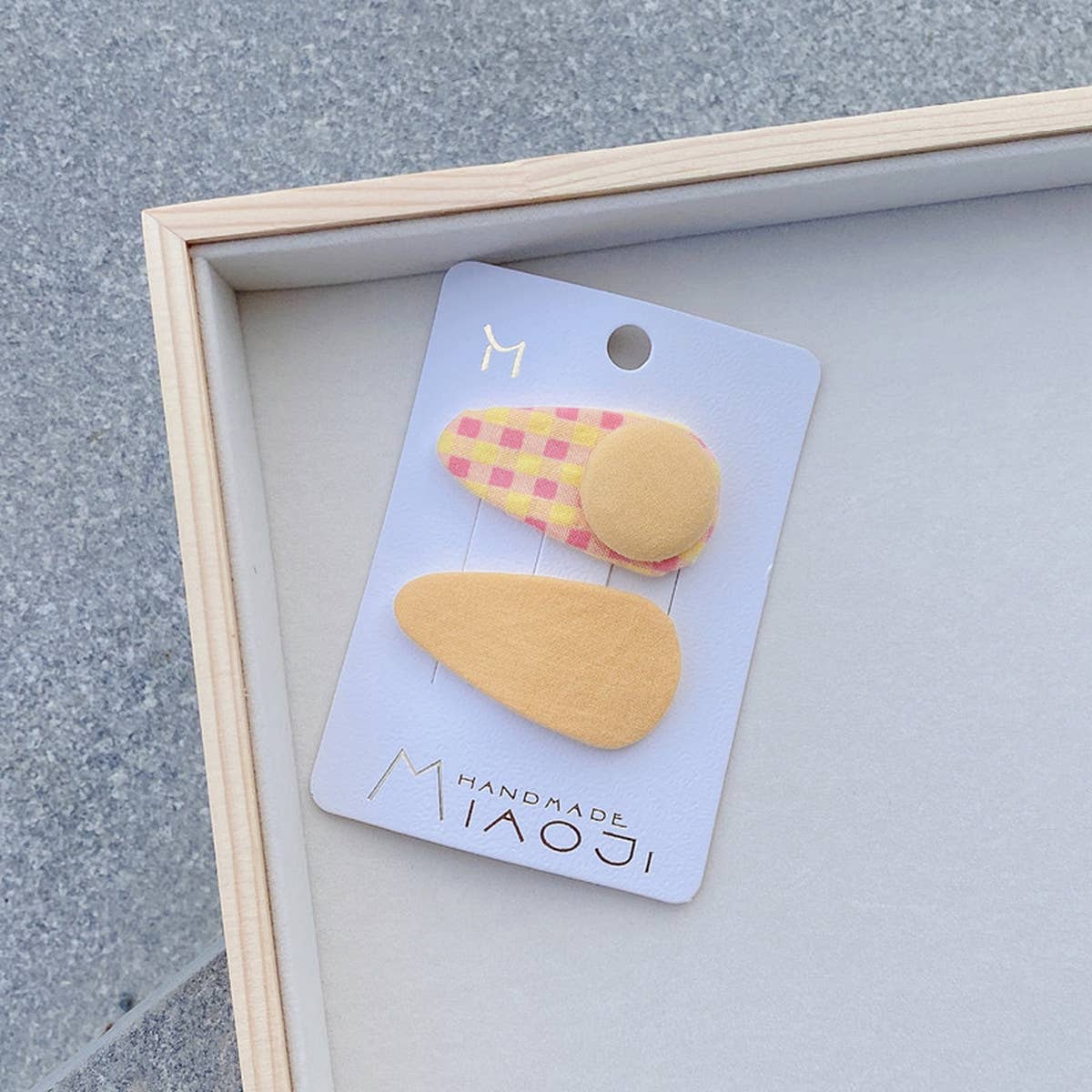 CHILDREN'S CUTE BUTTON PLAID HAIRPIN