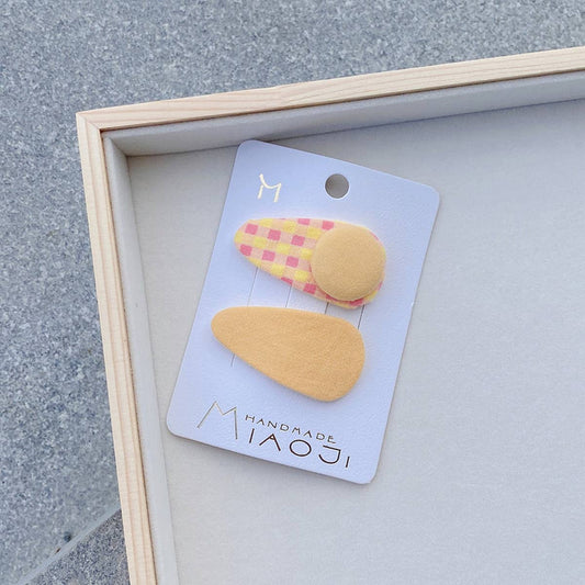 CHILDREN'S CUTE BUTTON PLAID HAIRPIN