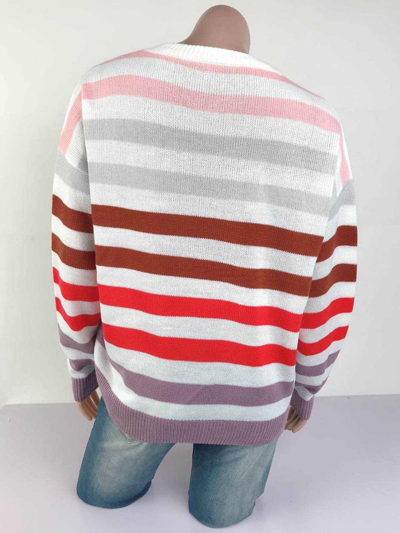 STYLISH STRIPED PULLOVER CROPPED SWEATER