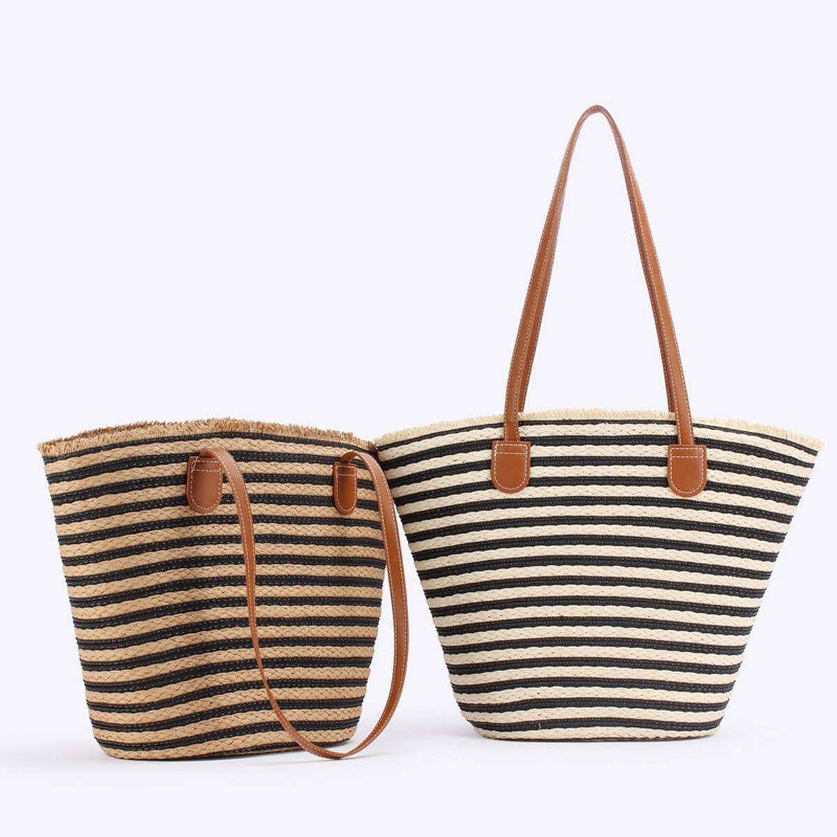 CASUAL SIMPLE LARGE CAPACITY SHOULDER STRAW BAG_CWAB4705