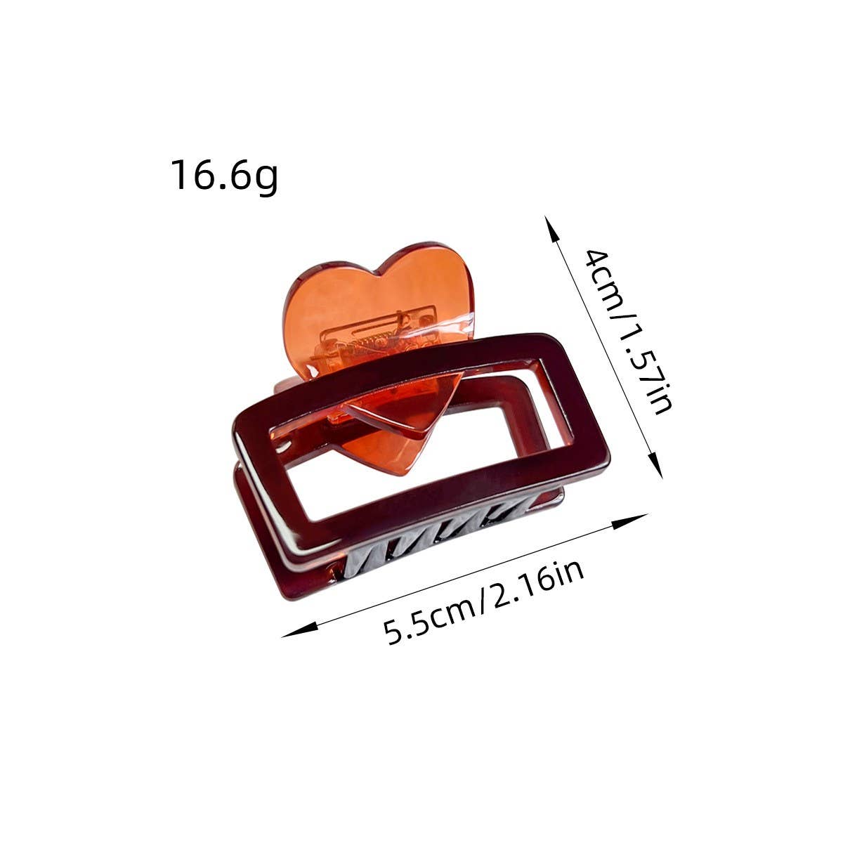 Heart Acetate Hair Claw - Minimalist Chic Clip_CWAHA1596