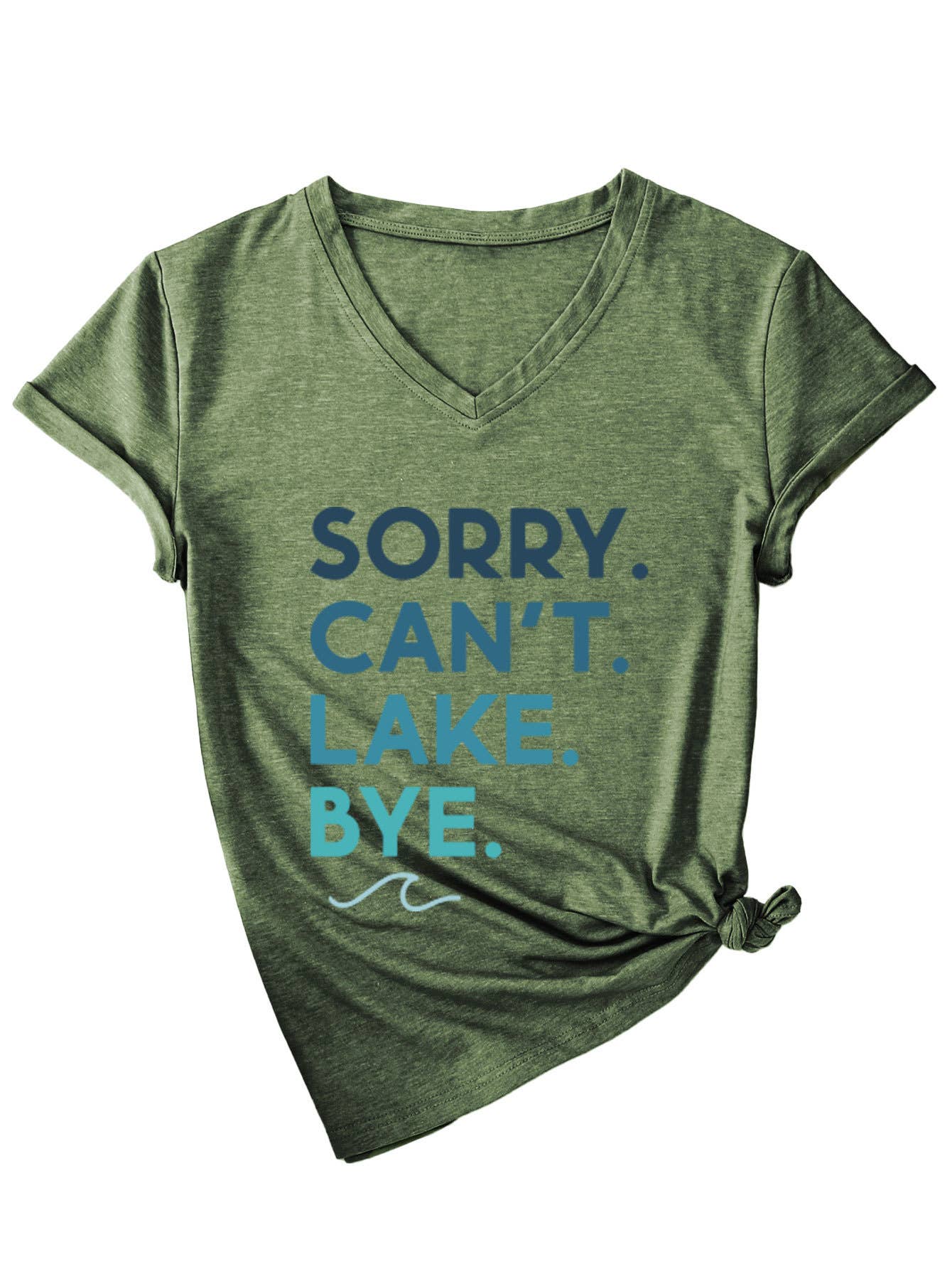 Sorry Can't Lake V-neck short-sleeved T-shirt
