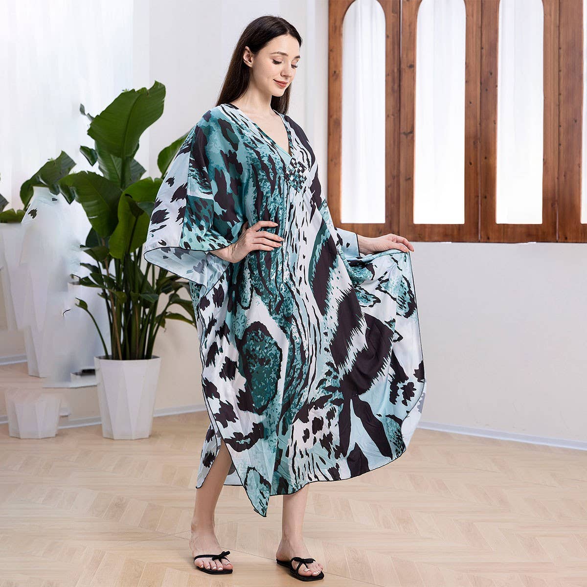 Bikini Quick-Dry Beach Cover-Up with Print_CWMM6200