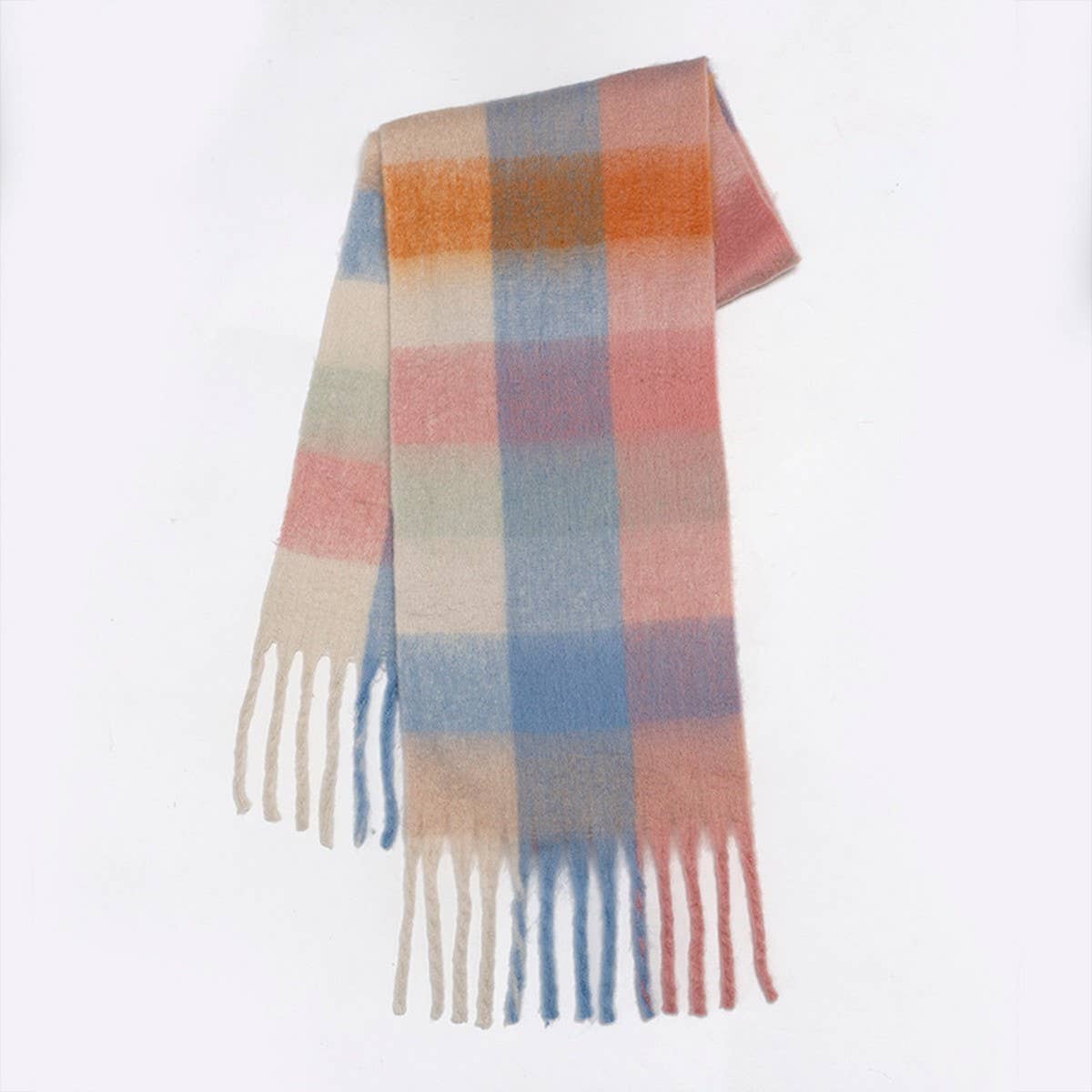 Rainbow Tassel Faux Cashmere Scarf for Winter_CWASC2360