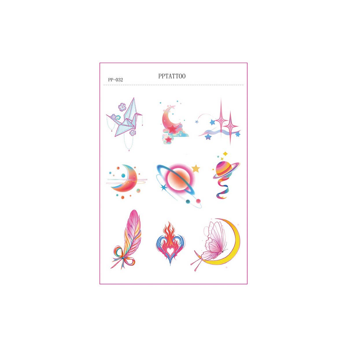 Dopamine Cat Firework Tattoo Stickers Waterproof