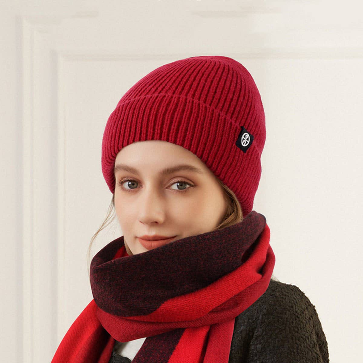 WINTER SHAWL COLD-PROOF THICKENED KNITTED SUIT