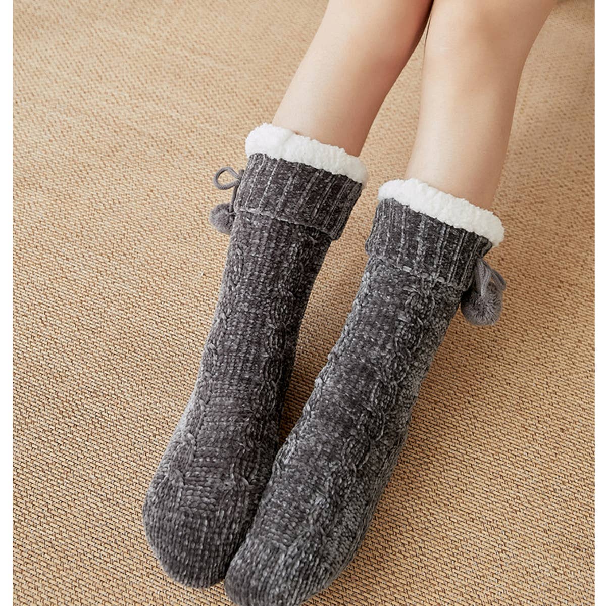 HOME LEISURE WARM PLUSH INDOOR SLIPPERS