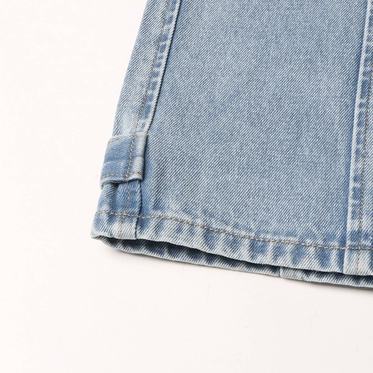 HIGH WAISTED HOLLOW EXPOSED WAIST SOLID COLOR JEANS