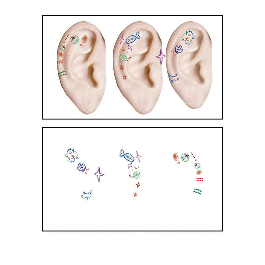 Cute Cartoon Ear Tattoos ? Waterproof Sticker Set