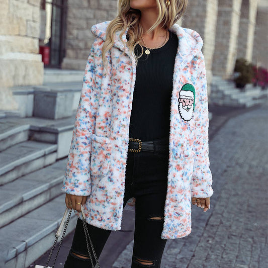 Snowflake duffel Christmas style casual coat