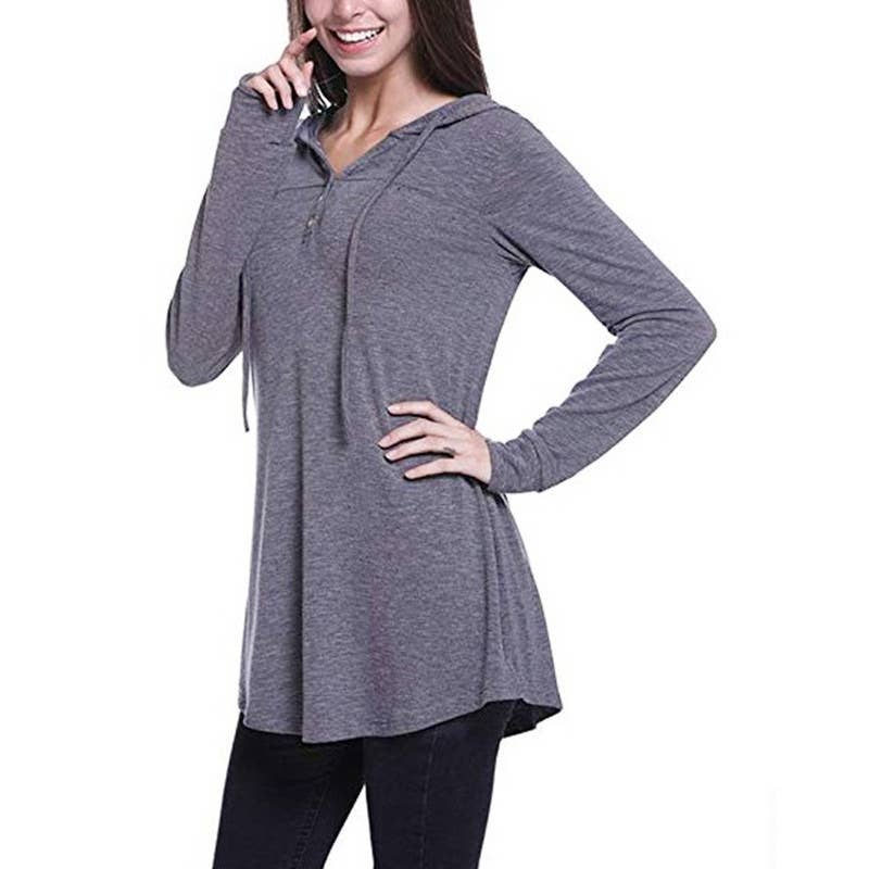 CWOHOL0286_Crew Neck Pullover Hoodie Casual Top