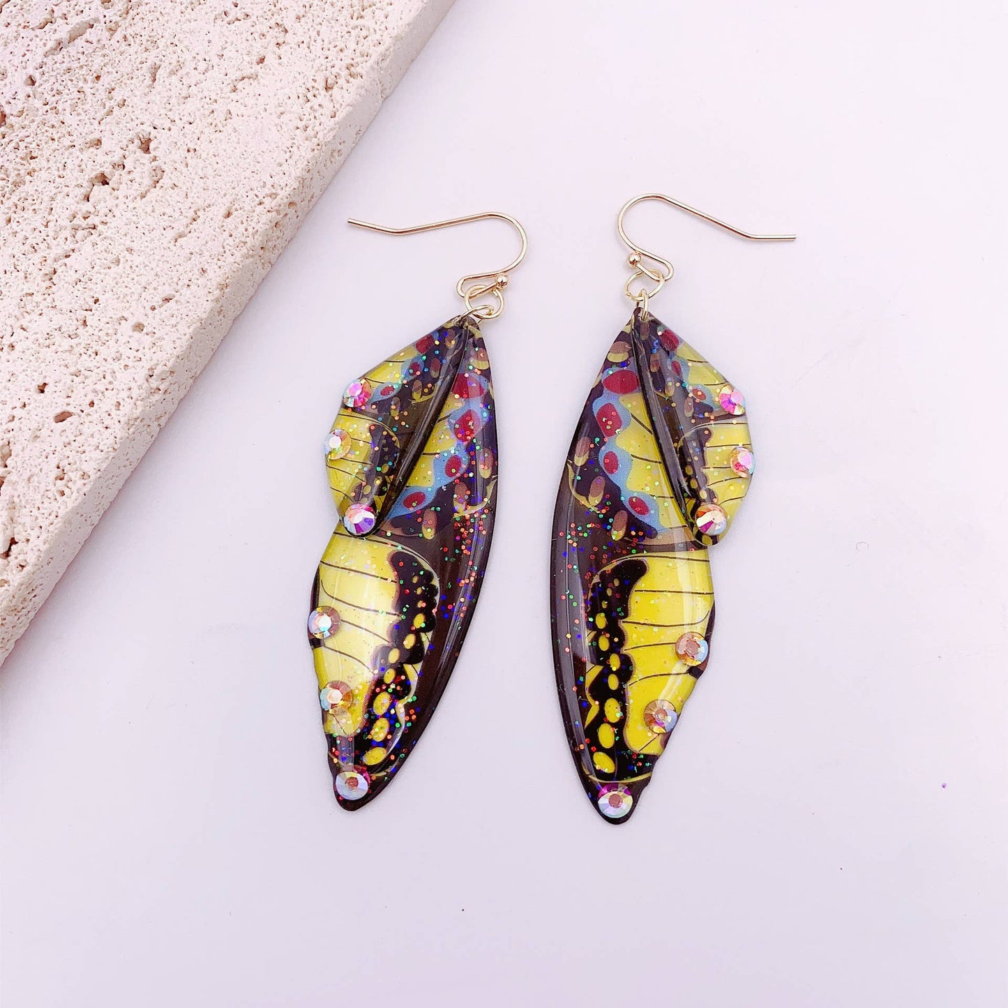 S925 Silver Cicada Wing Wing Butterfly Earrings