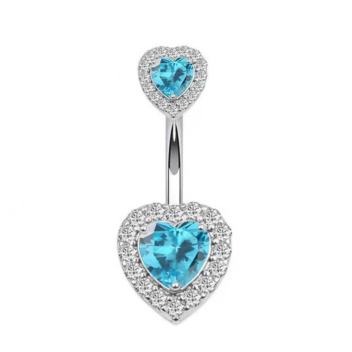 Heart CZ Belly Button Ring ? Hypoallergenic