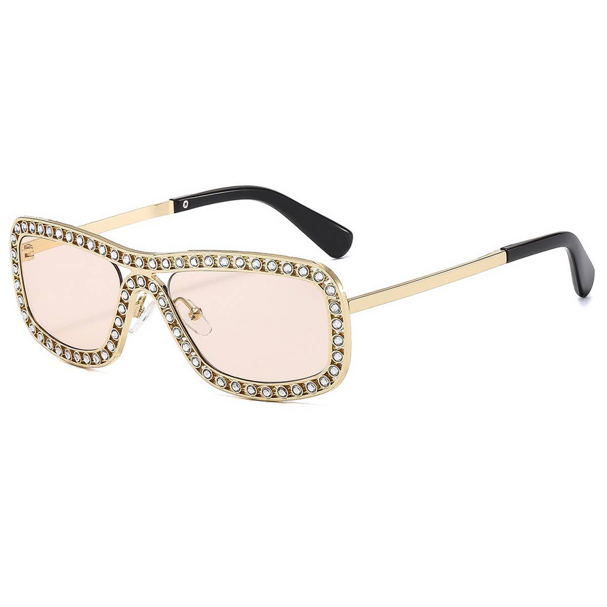 Modern Luxe Rhinestone Metal Sunglasses for Women