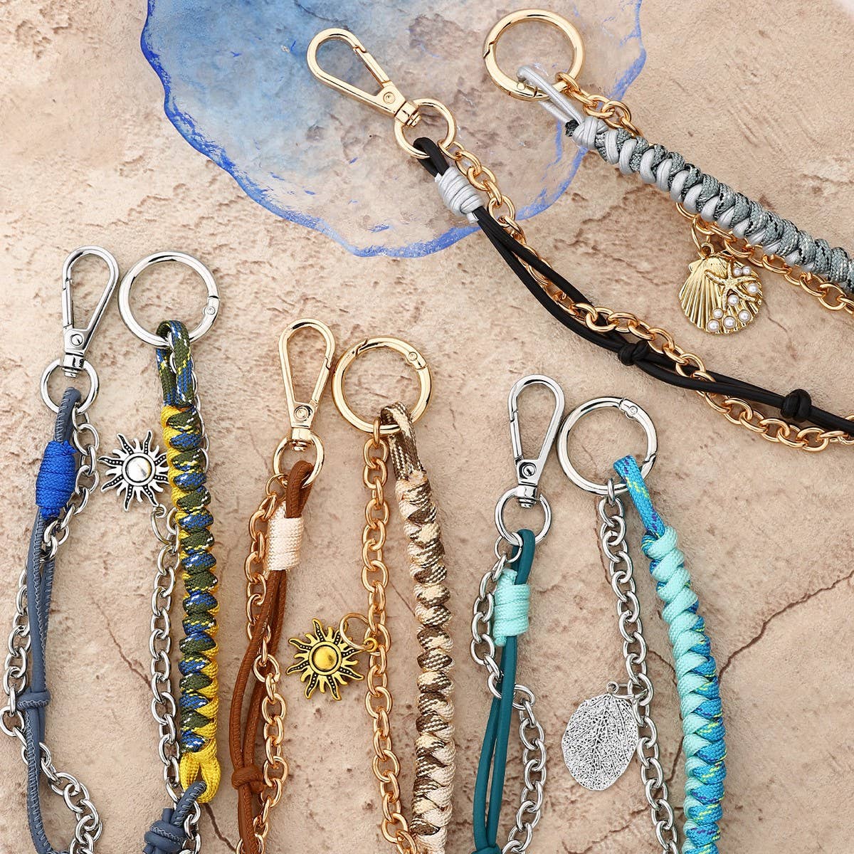 Handwoven Leather Keychain for Women¡¯s Bags_CUAB00438